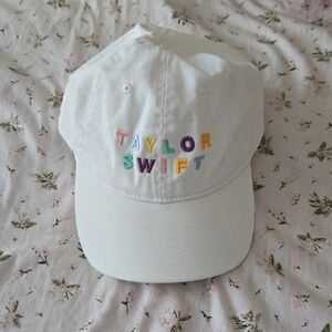 Taylor Swift White Cap with Multicolor Embroidery